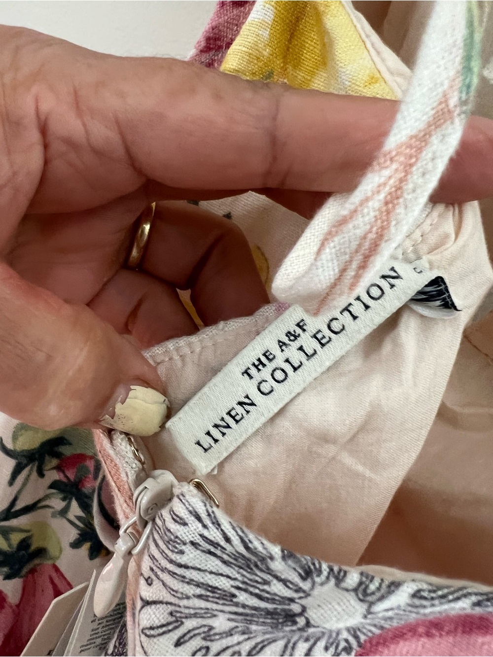 Abercrombie & Fitch Cream Floral Slip Midi Dress with Pink & Yellow Blooms - Picture 13 of 13